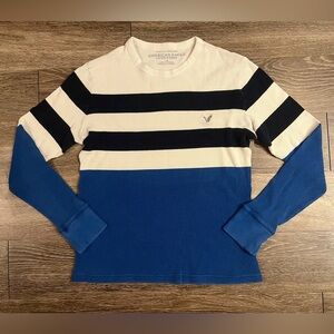 American Eagle | Vintage Fit 100% Cotton Long Sleeve Thermal Long Sleeve Striped